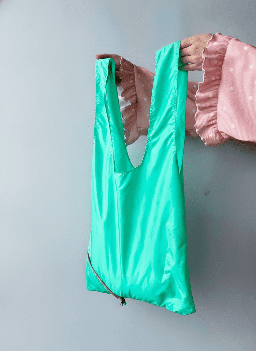 Packable Water-Resistant Tote Bag Turquoise