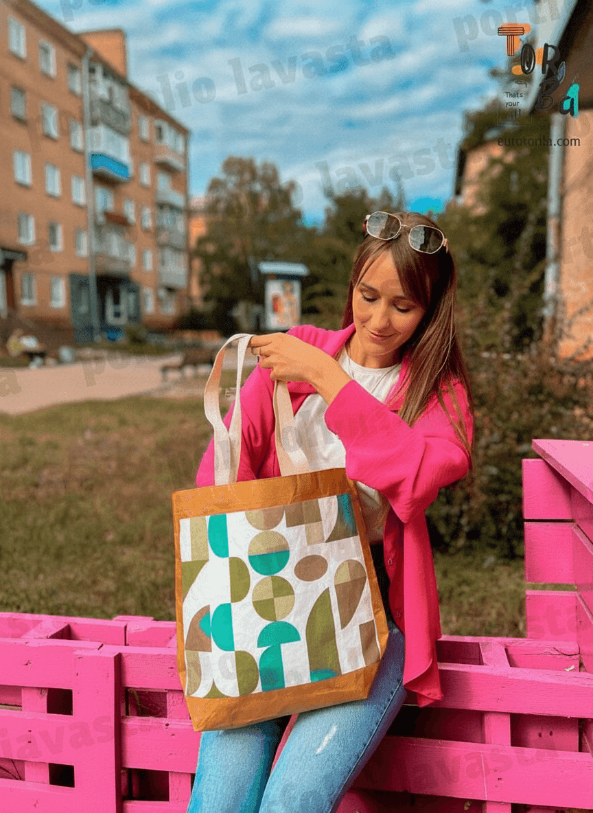 Mustard Tyvek Tote Bag with Base
