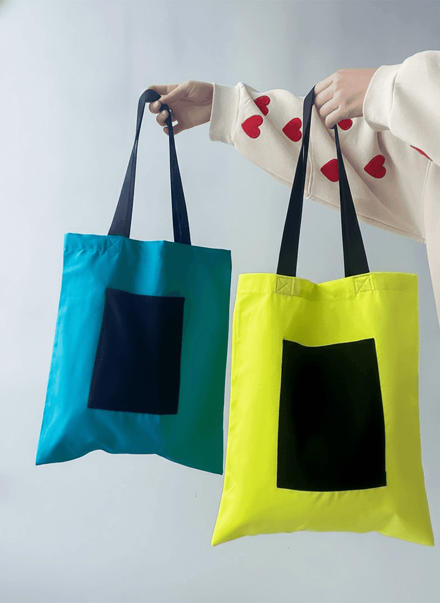 Colorful Eco Twill Tote with Velcro Pocket