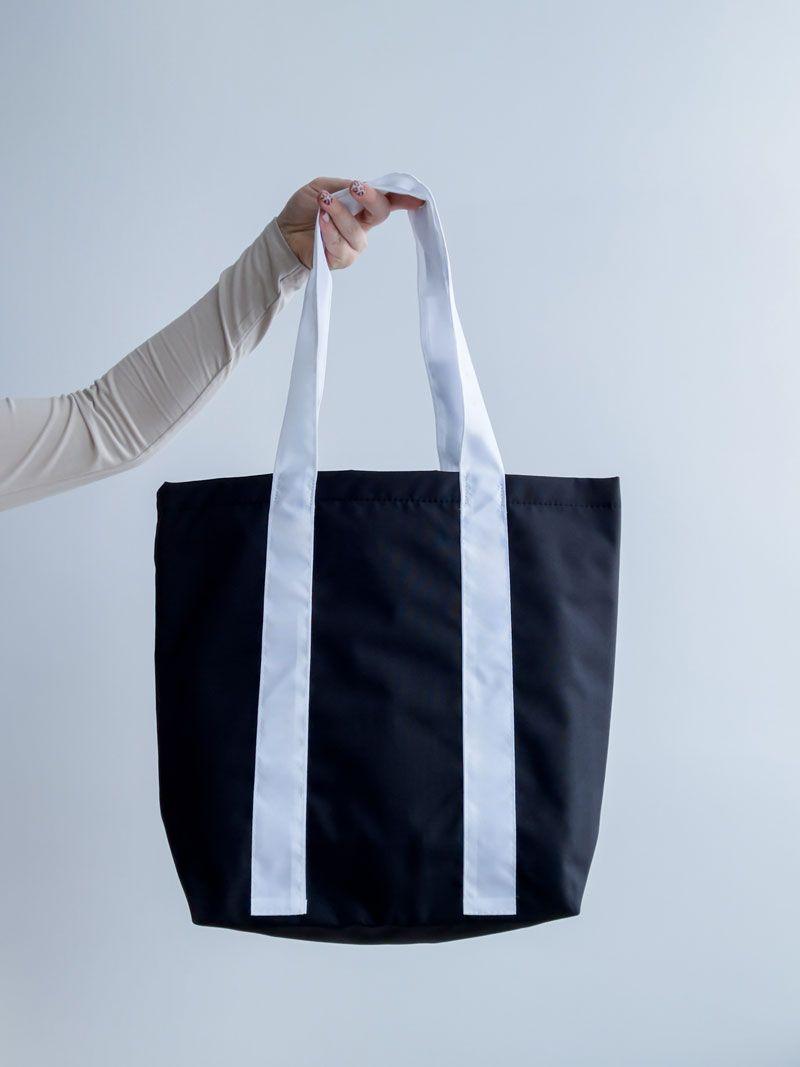 Шопер із плащівки з білими ручками, водовідштовхувальний