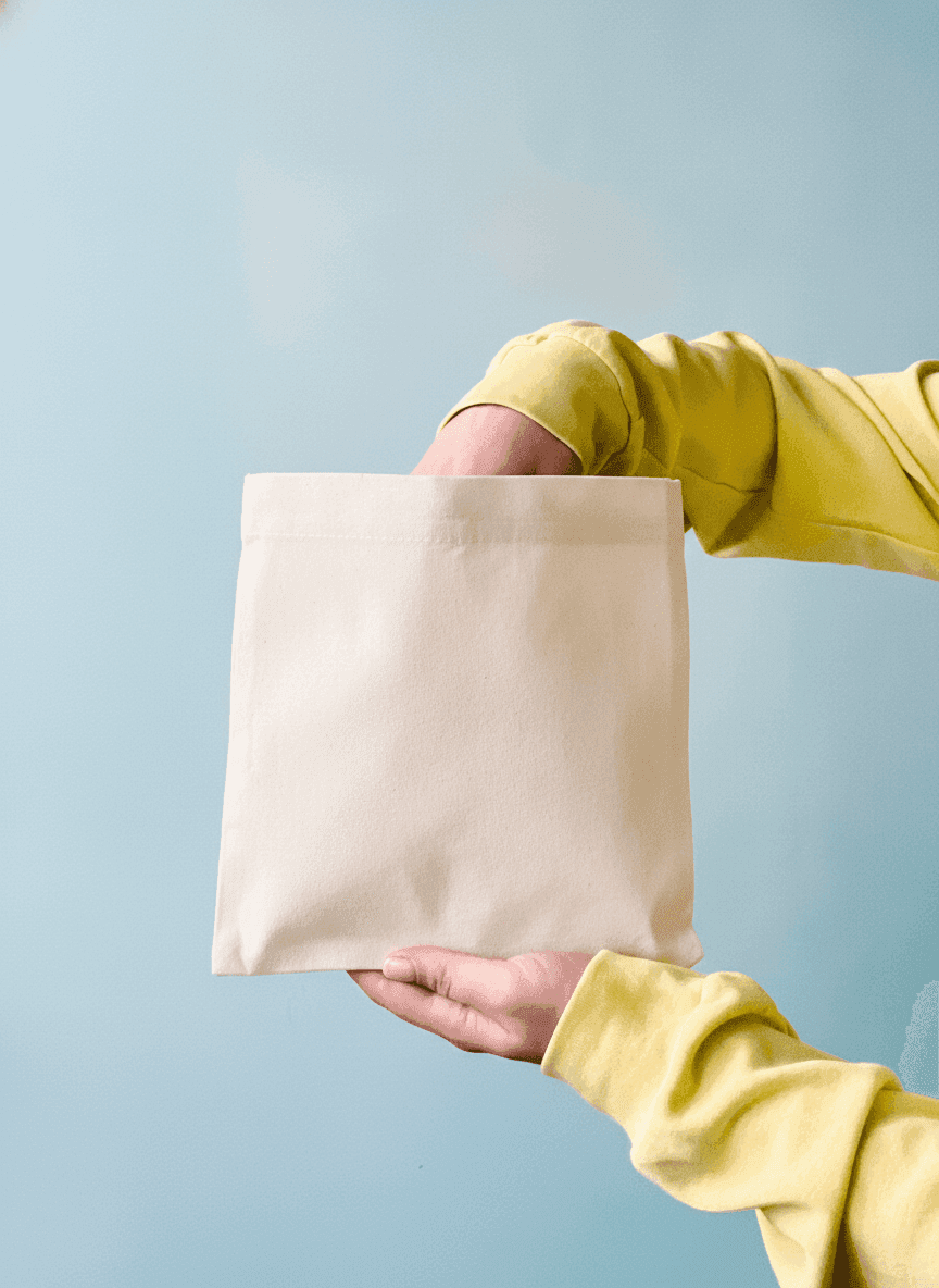 Beige Calico Pouch