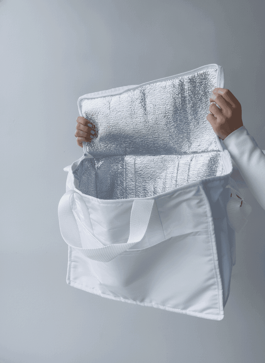 White Waterproof Insulated Lunch Bag