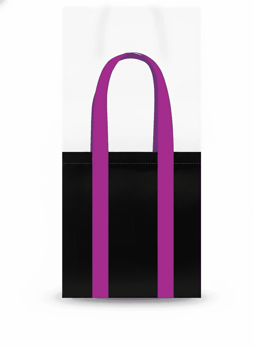 Sturdy Cotton Tote with Purple Sewn Handles