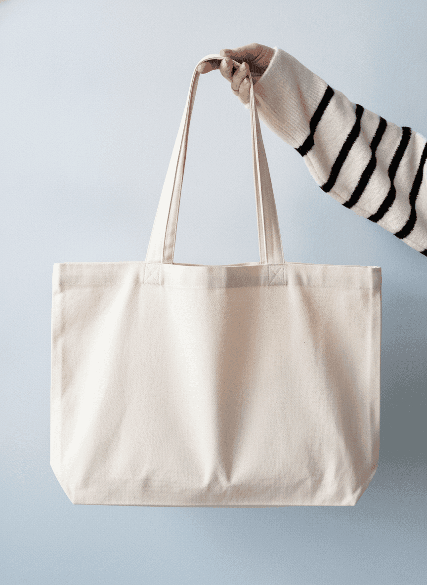 Heavy Cotton Linen-Look Tote Bag