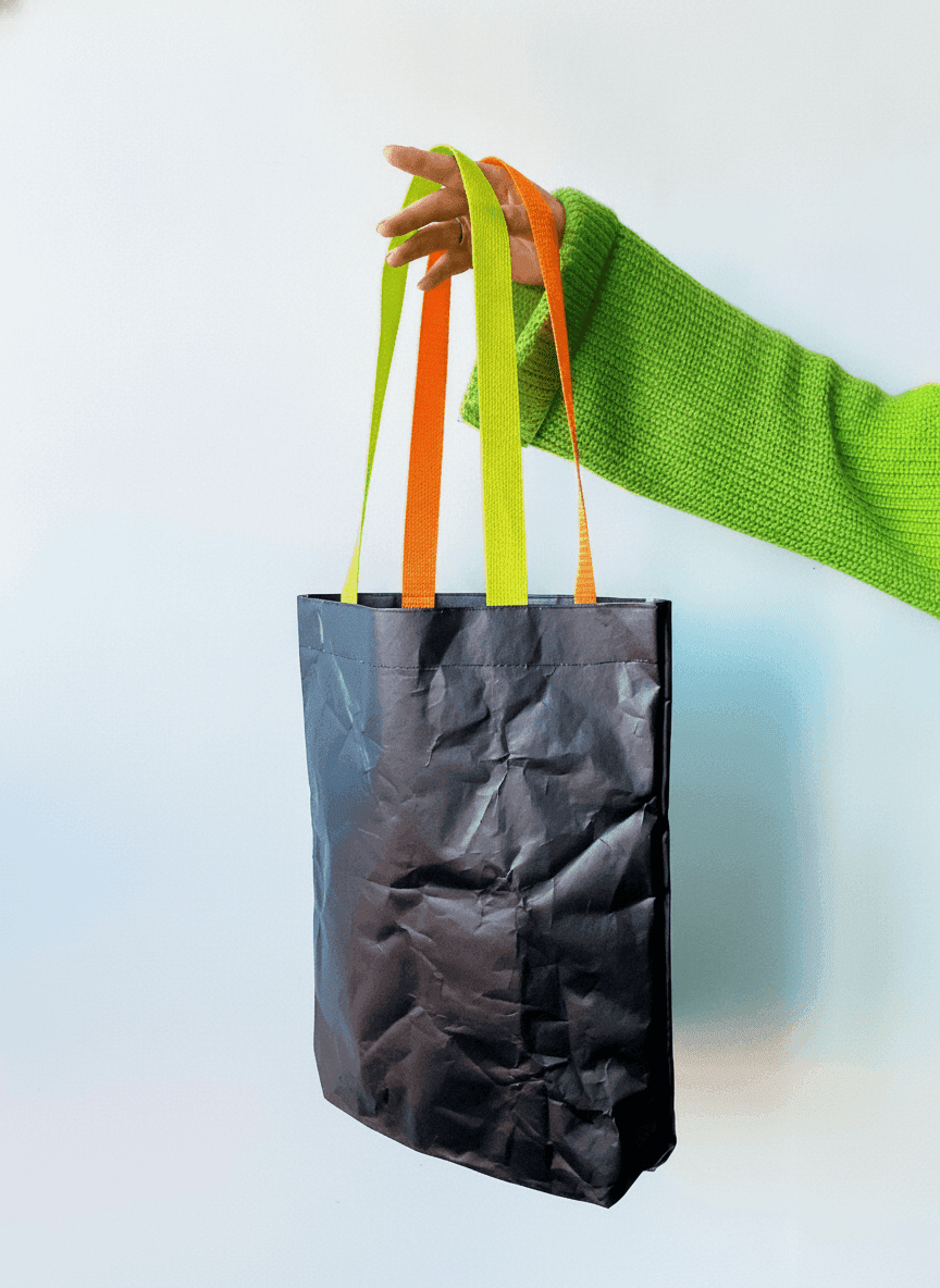 Tyvek Tote with Multicolor Handles