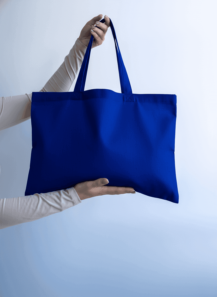 Шопер із бавовняної саржі для покупок з довгими ручками