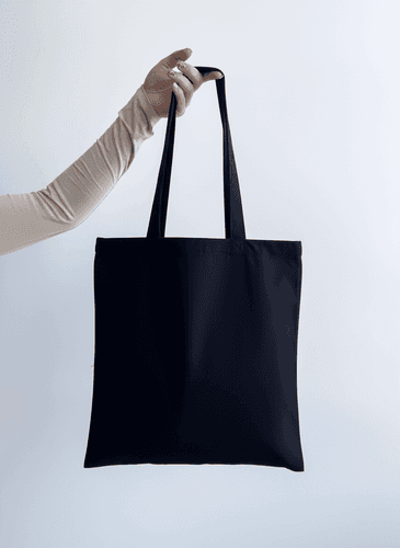 Шопер із бавовняної саржі з чорними ручками для покупок