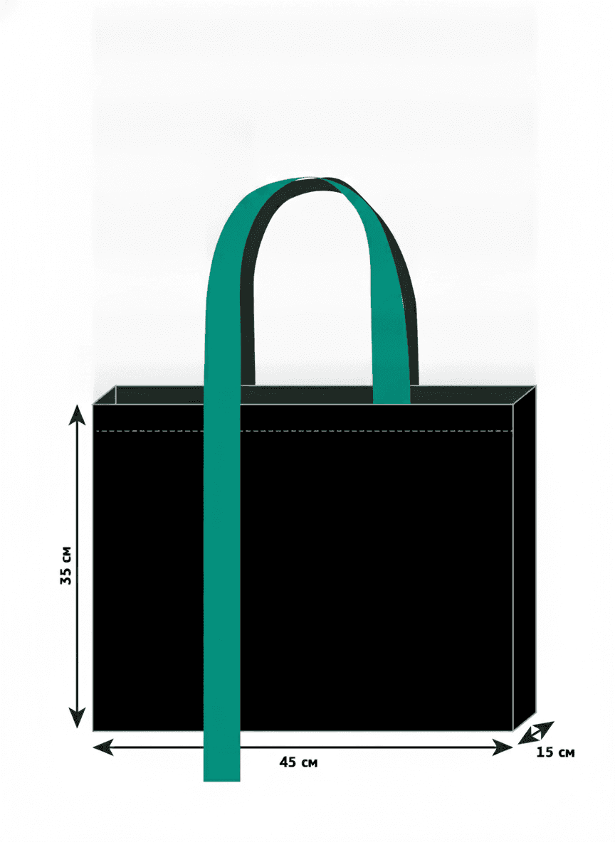 Spacious Twill Tote with Ribbon