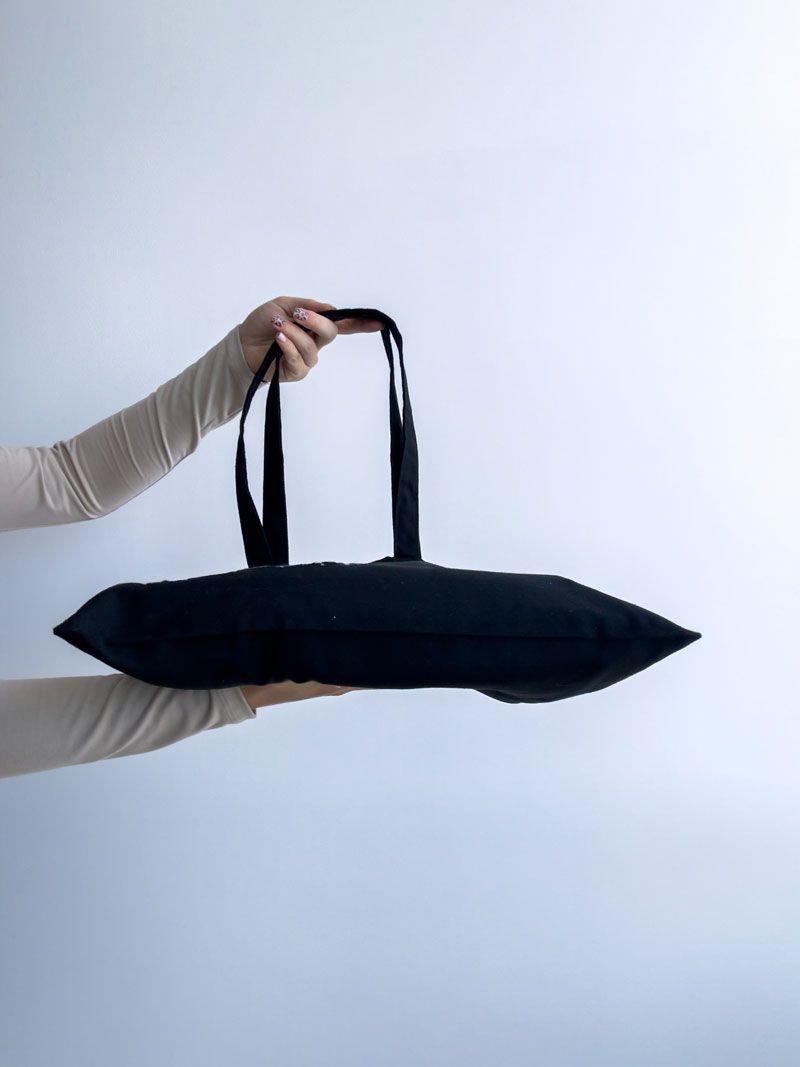 Шопер із бавовняної двонитки з довгими ручками для покупок