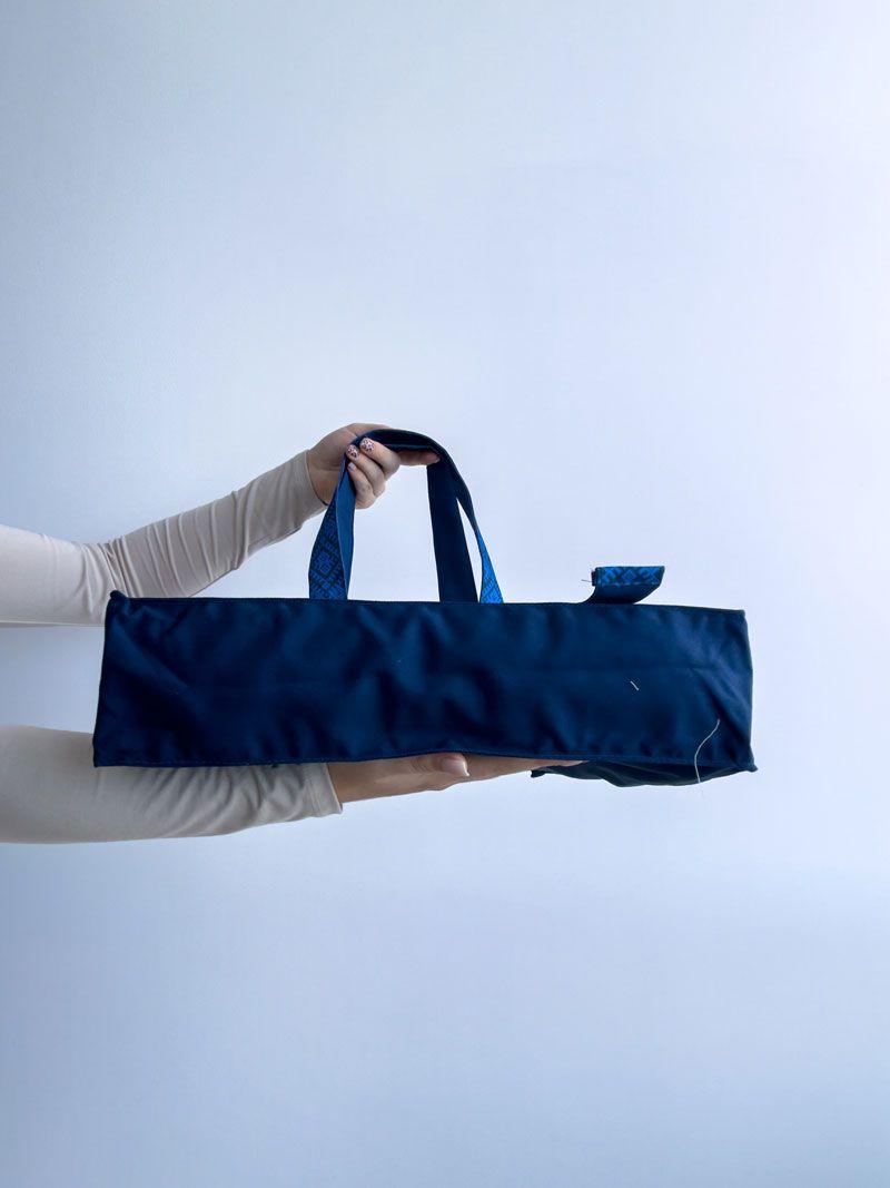 Вертикальный шопер из хлопковой саржи с длинными ручками