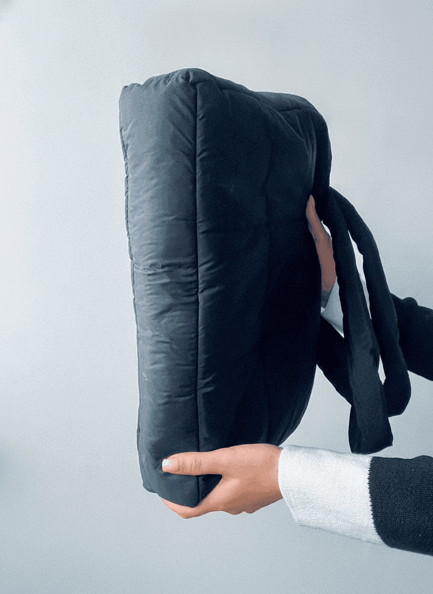 Black Winter Quilted Tote Bag