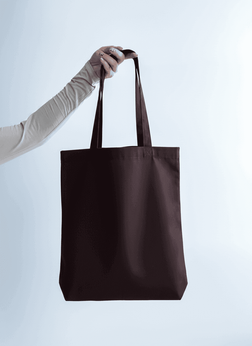 Шоппер из хлопковой саржи с длинными ручками на плечо