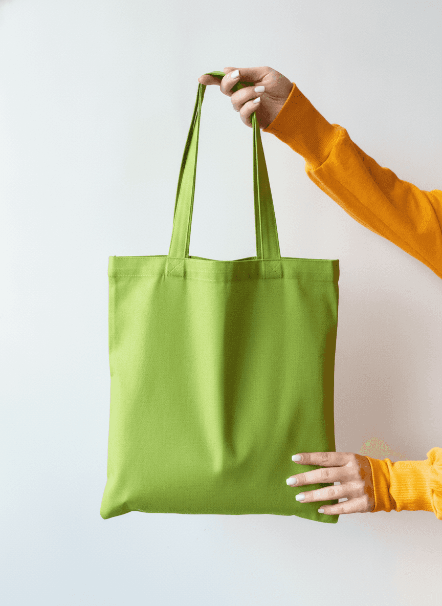 Thin Cotton Tote Bag Green Apple