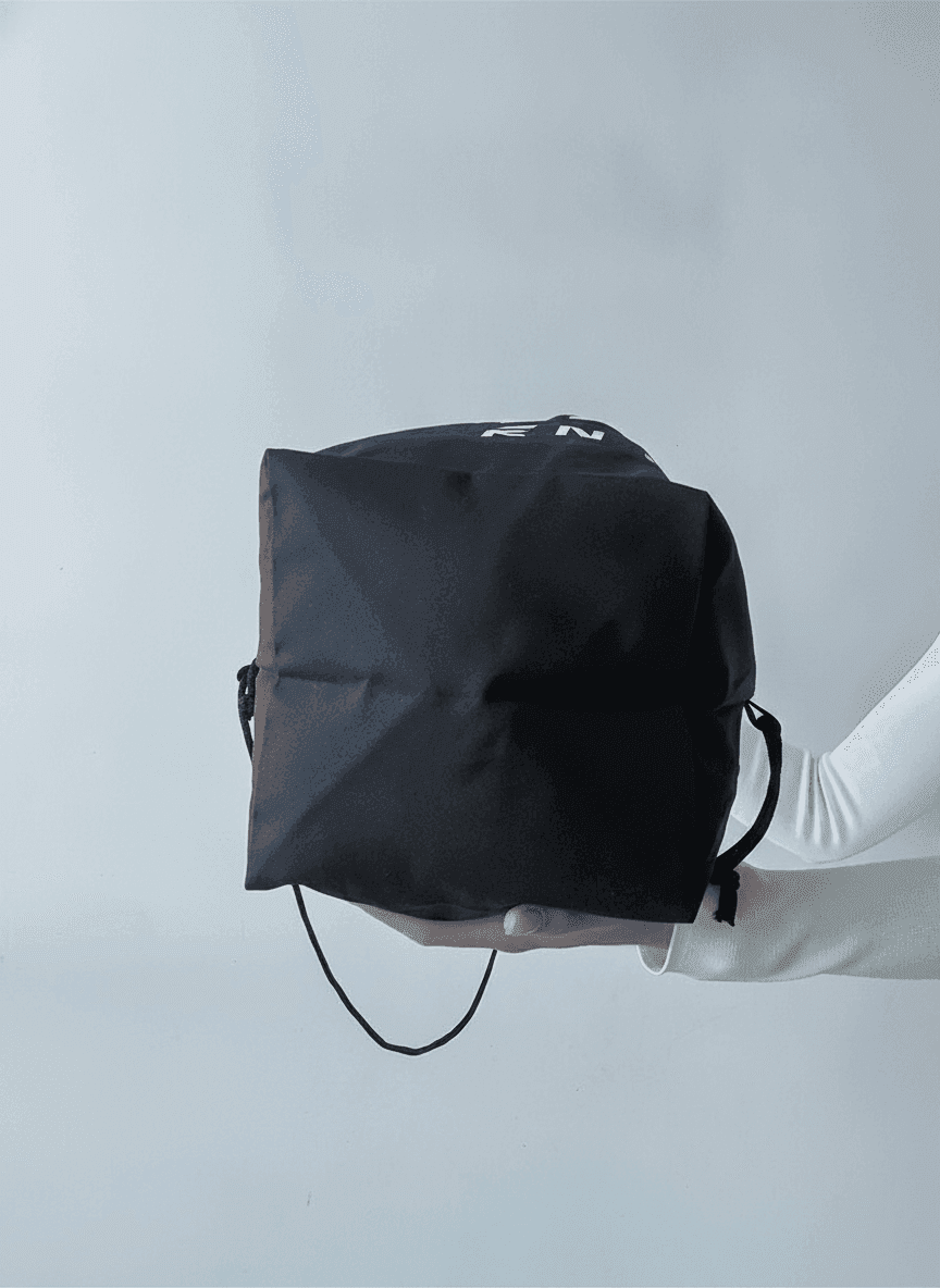 Black Drawstring Shoe Backpack