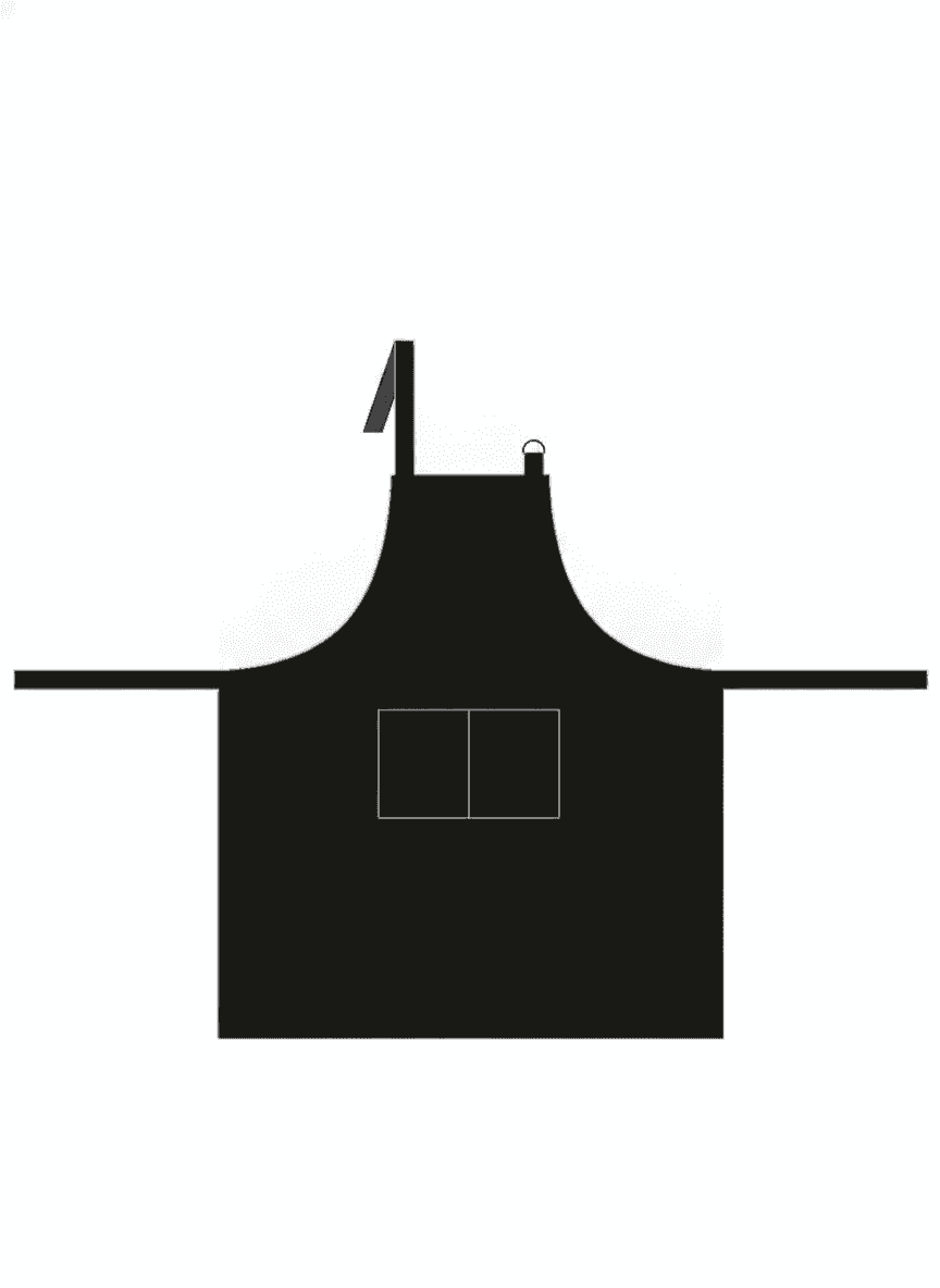 Black Gabardine Mom Apron