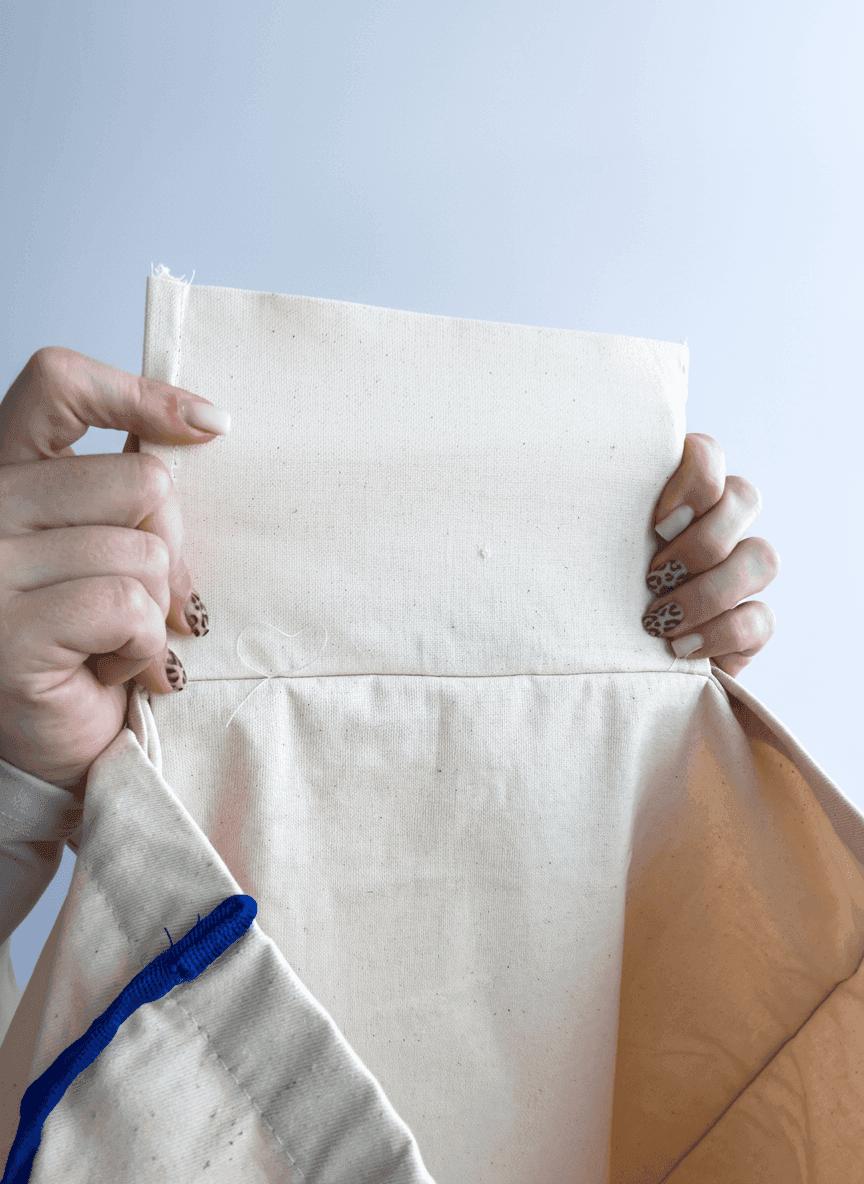 Шопер із бавовняної саржі, довгі ручки для покупок