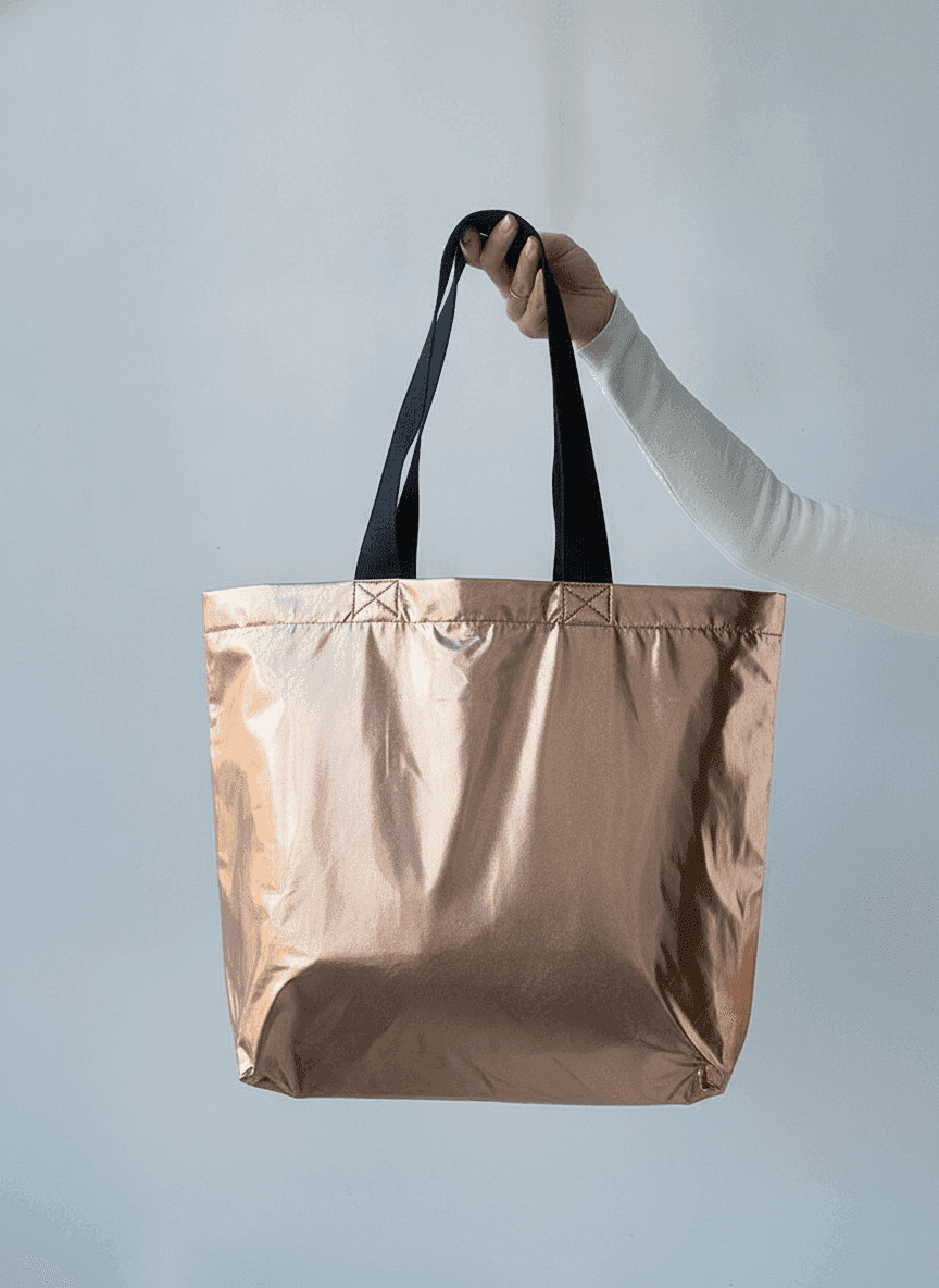 Gold Eco Tote Bag Water-Repellent Fabric