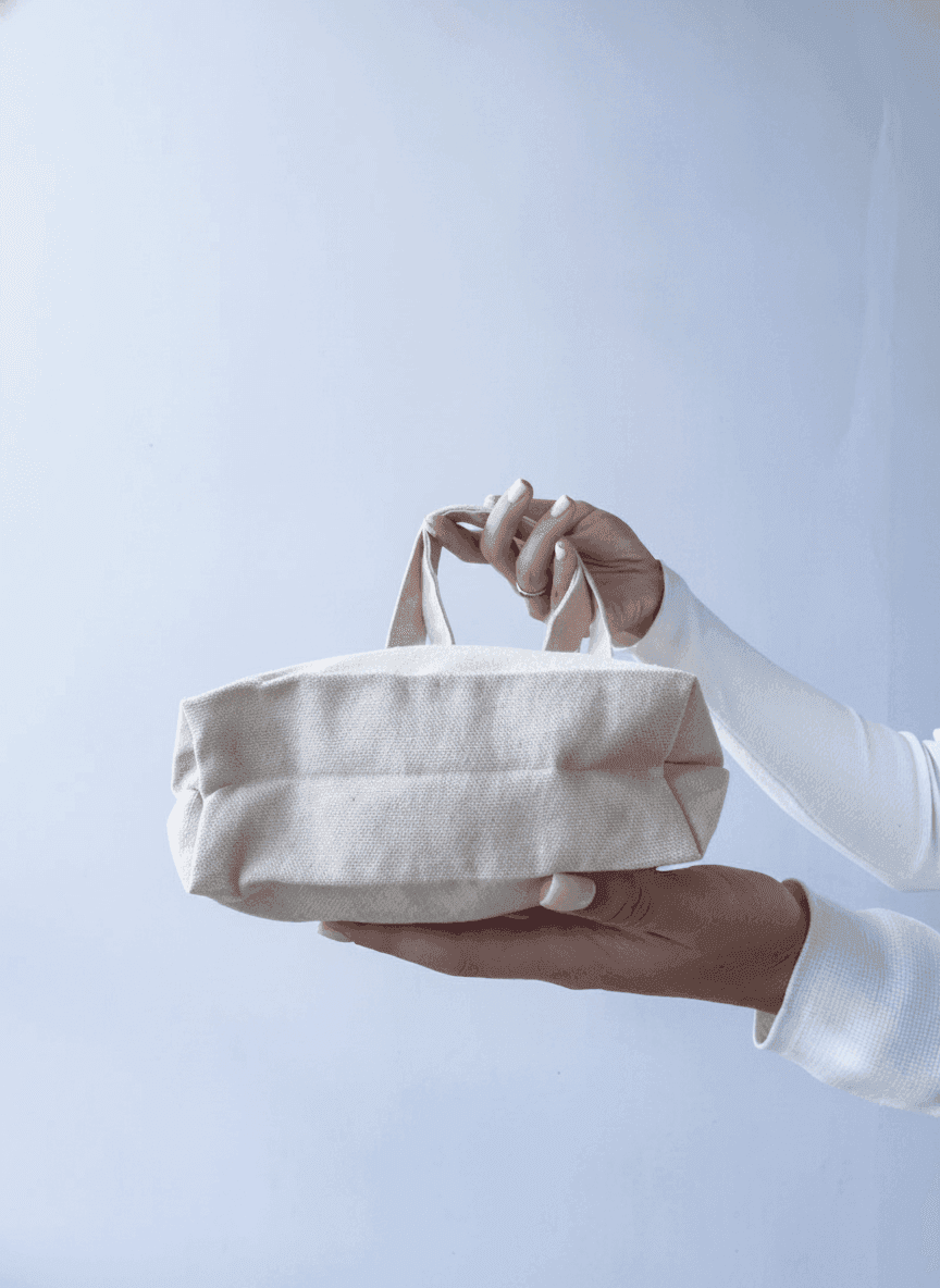 Double-Knit Tote Bag with Side Panel, Short Handles