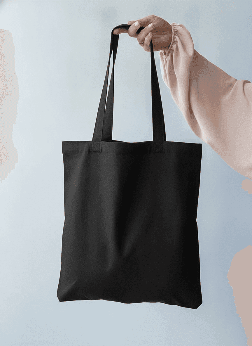 Black Twill Tote Bag
