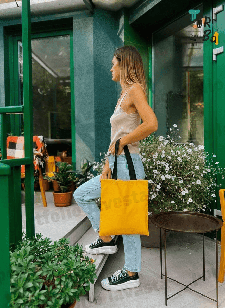 Yellow Heavyweight Cotton Tote Bag
