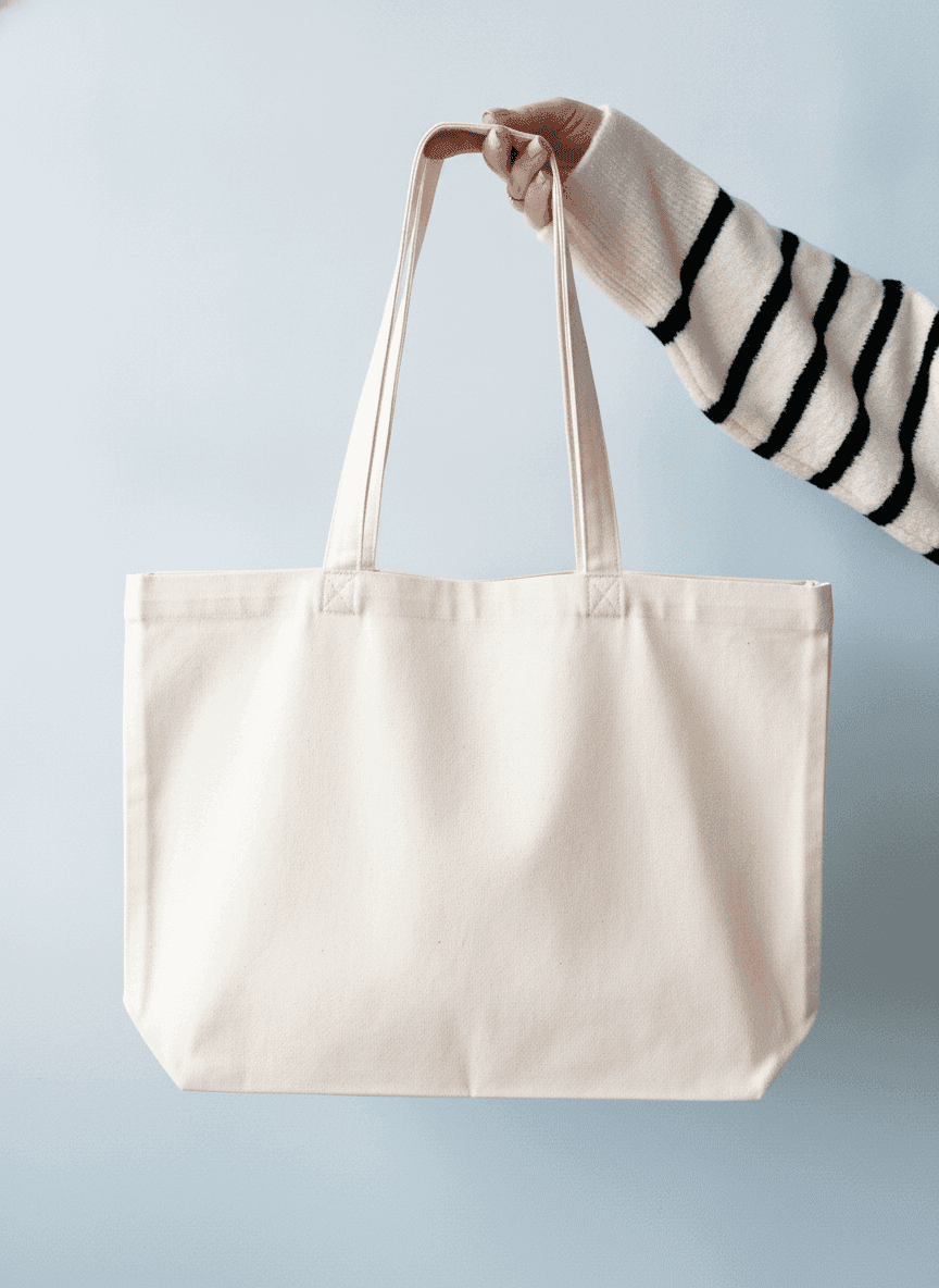 Heavy Cotton Linen-Look Tote Bag