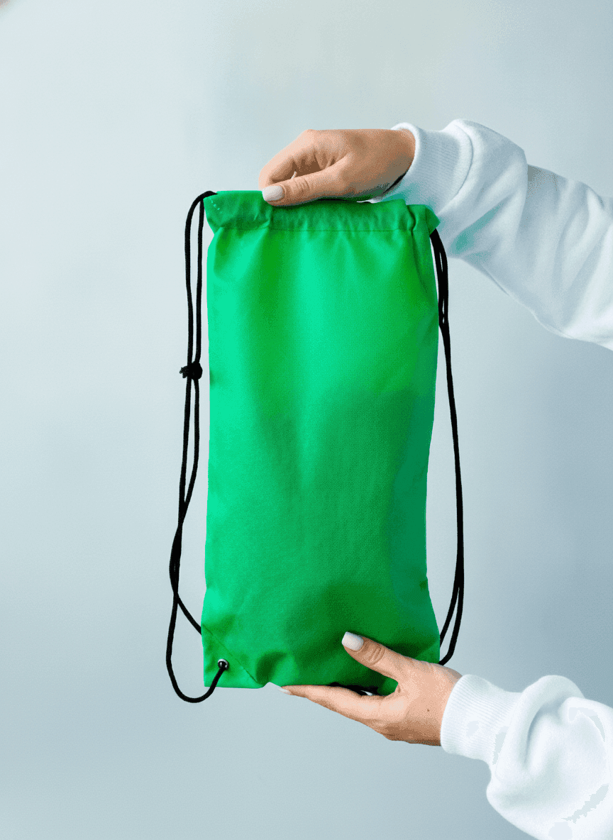 Small Long Green Spunbond Backpack