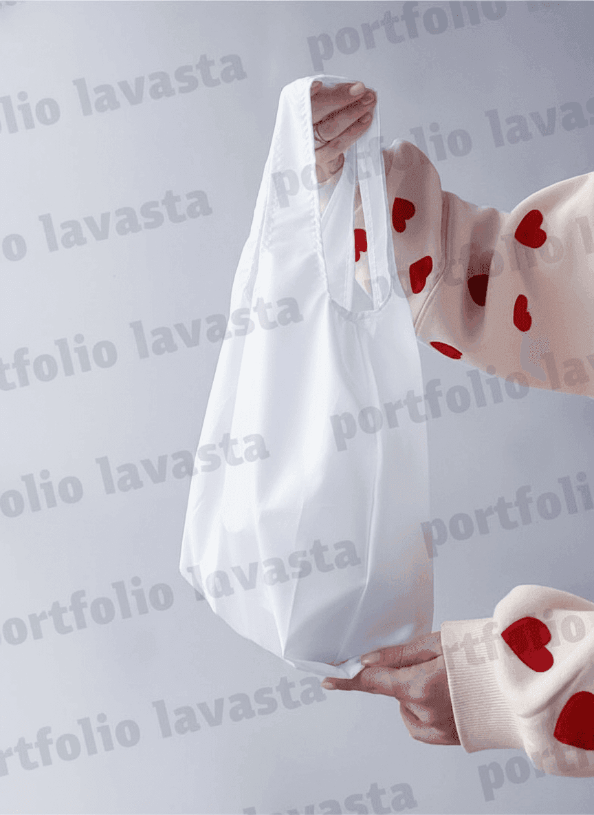 Lightweight White Water-Resistant Nylon Tote
