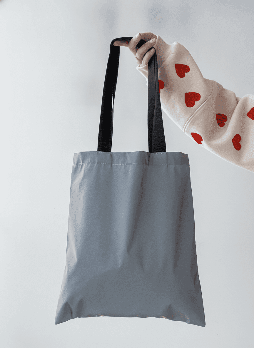 Gray Reflective Tote Bag