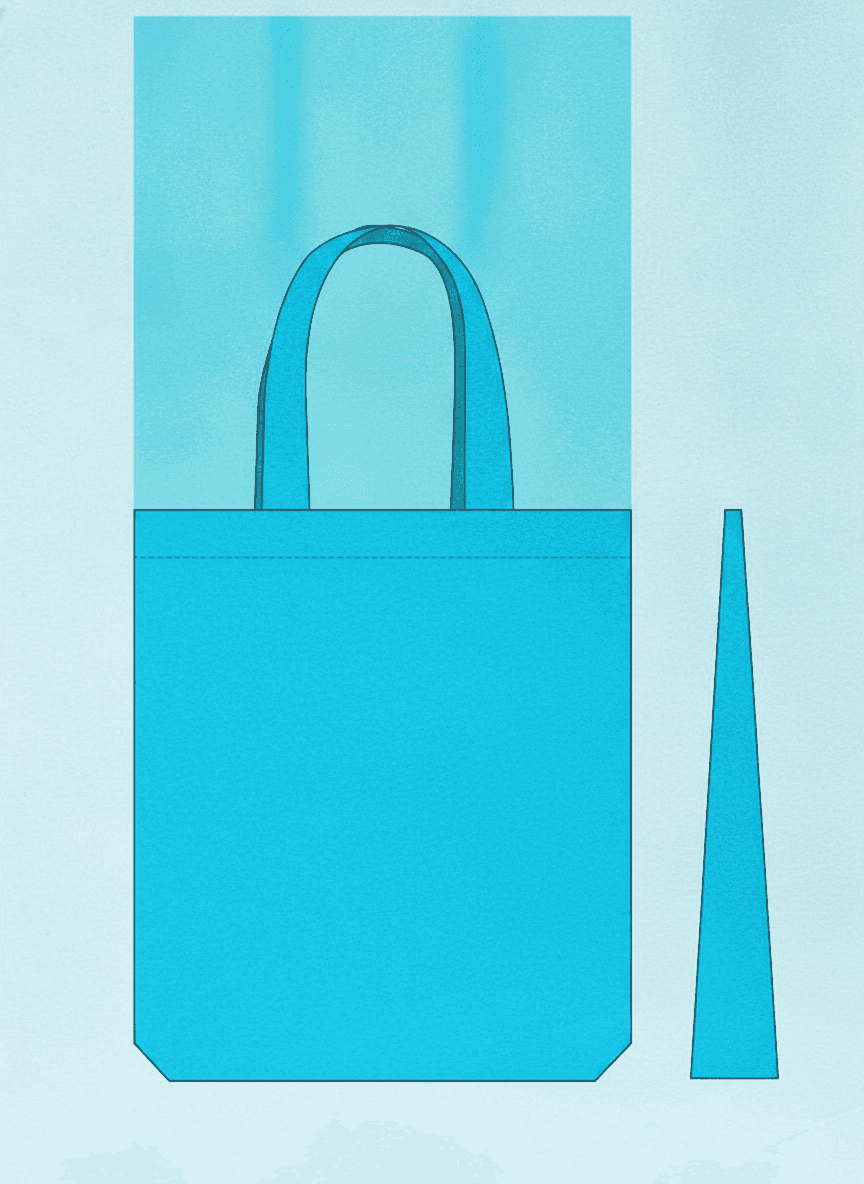 Sky Blue Cotton Canvas Tote Bag
