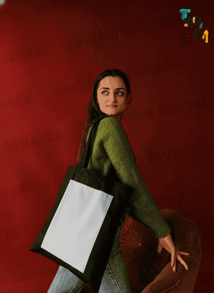 Eco tote bag with twill pocket