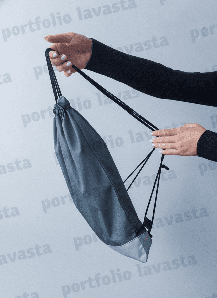 Gray Nylon Backpack with Reflective Tape