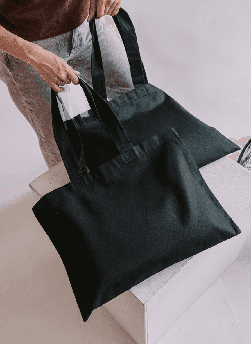 Dark Gray Durable Twill Tote Bag