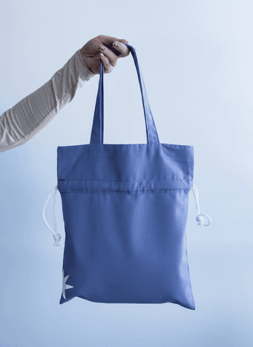 Шоппер из хлопковой панамы на затяжках