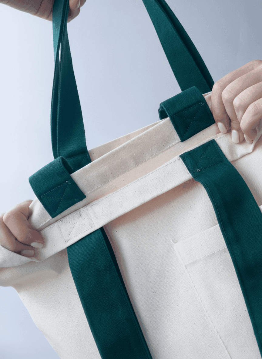 Twill Tote Bag with Exterior Pocket