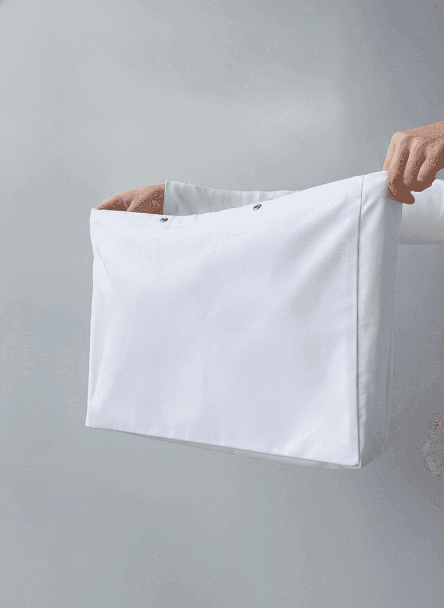 Clear Silicone Tote Bag with Black Handles & White Pouch