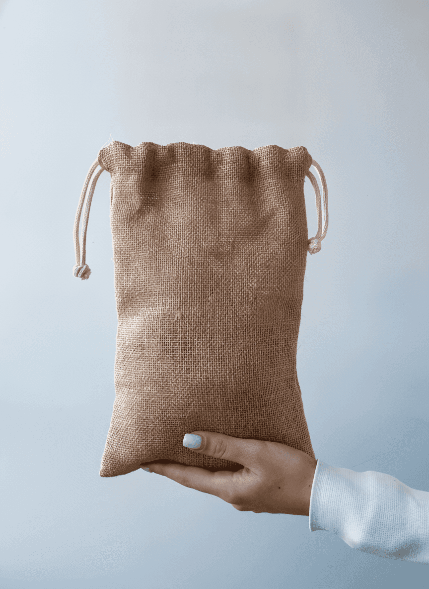 Natural Burlap Drawstring Pouch