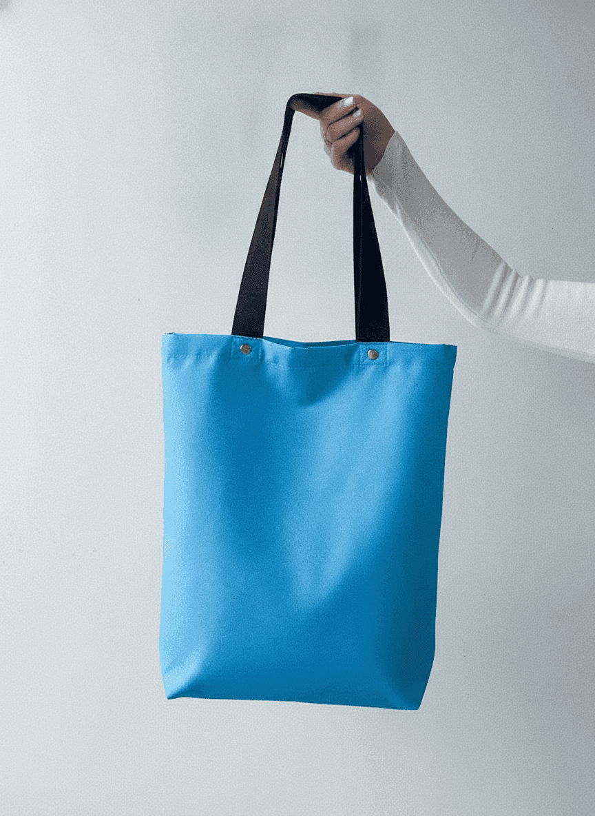 Light Blue Water-Repellent Raincoat Tote Bag