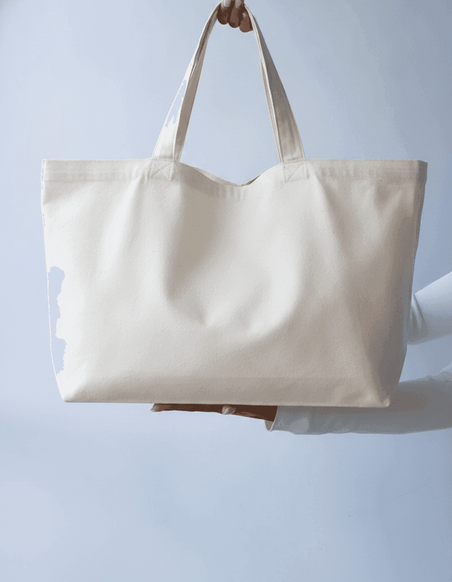 Large twill tote bag with wide shoulder strap