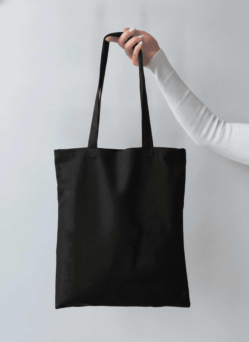 Black Twill Tote Bag