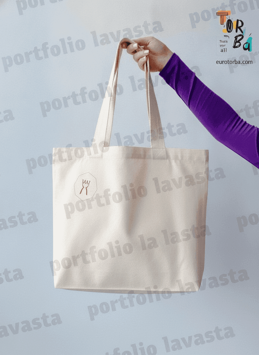 Double-Ply Beach Tote with Contrasting Ribbon