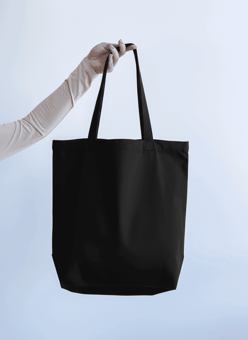 Шопер з бавовняної саржі з довгими ручками для покупок