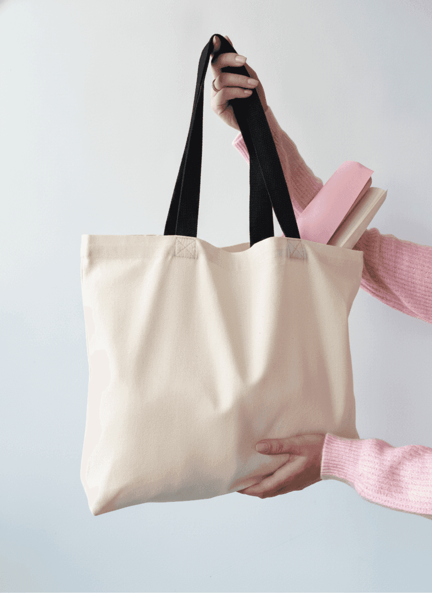 Heavy Cotton Tote Bag with Long Handles