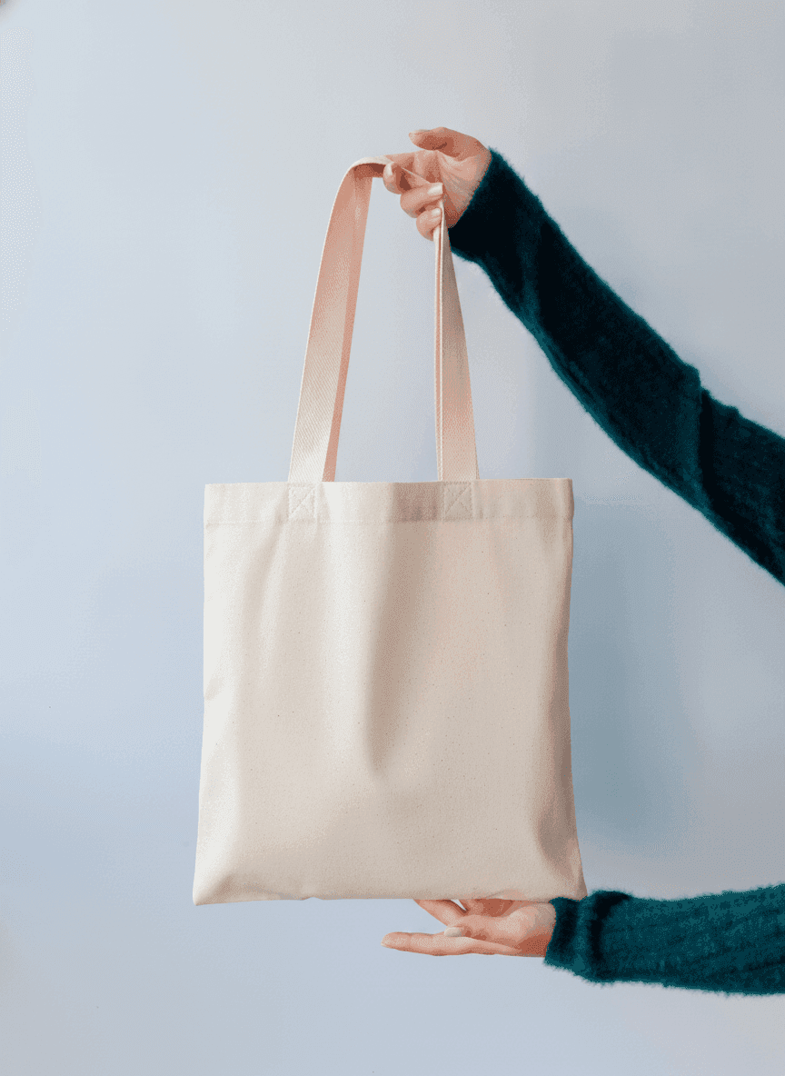 Midweight Cotton Tote Bag - Light Beige