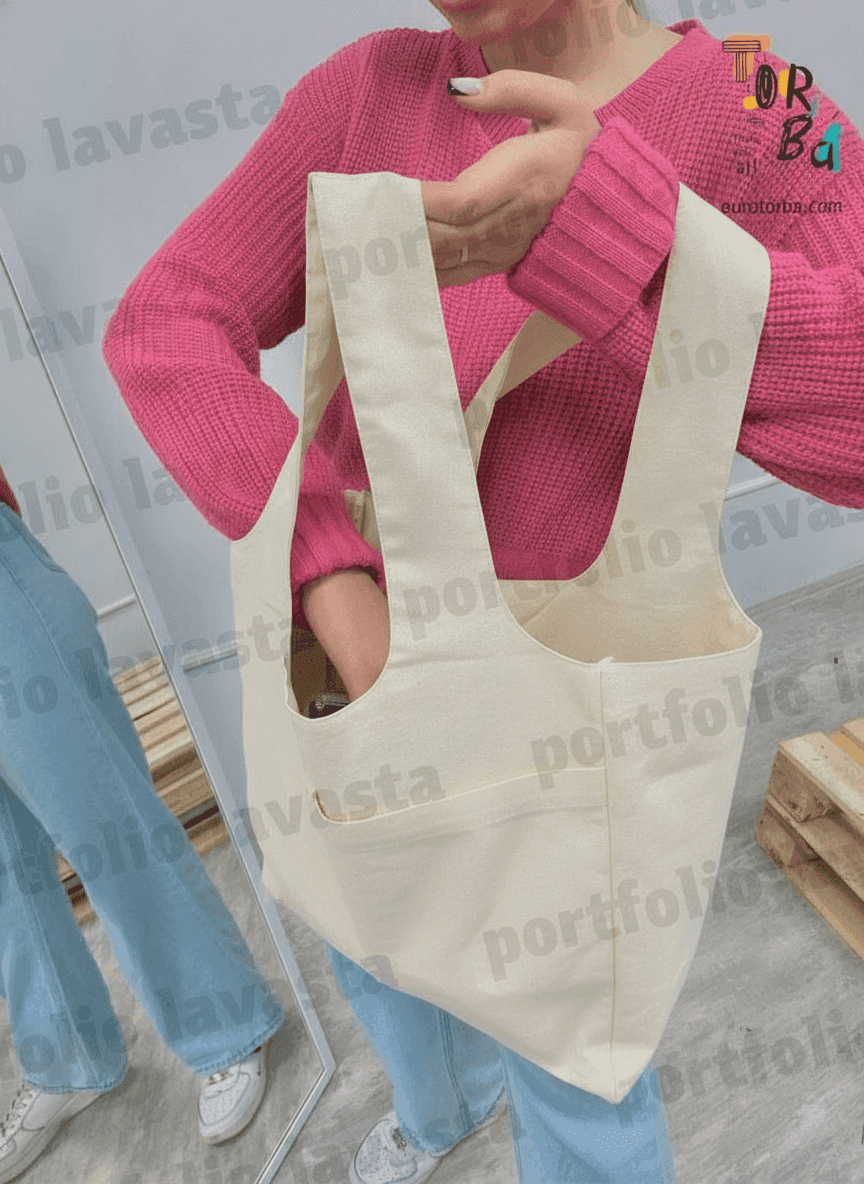 Tote Bag with Built-In Handles & Organizer