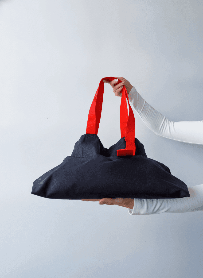 Heavy Cotton Twill Tote with Red Handles