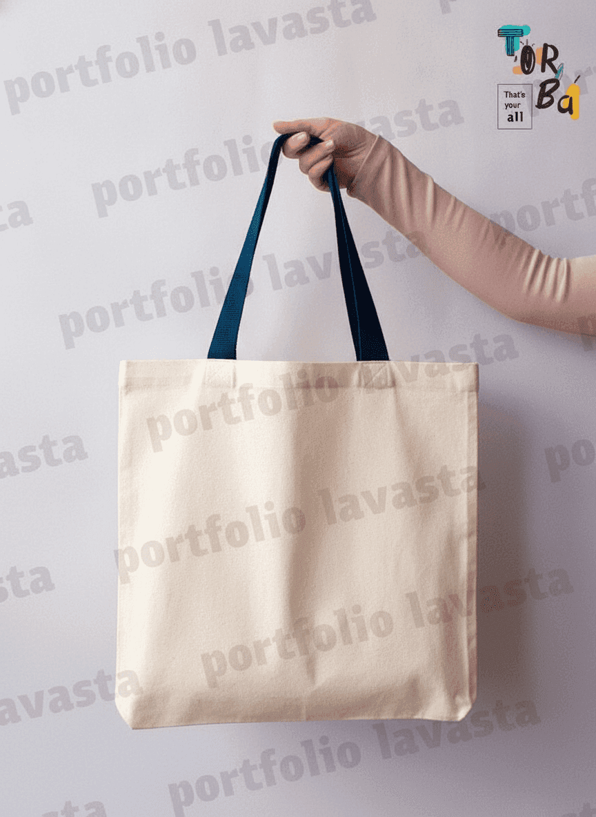Eco-Material Tote Bag with Pockets & Long Handle