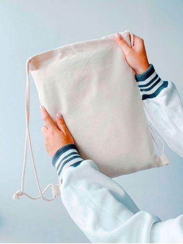 Рюкзачок ссуженный для сменки из двунитки без печати Размер: 35cм х 25см