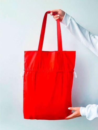Сумка шопер торба мешок красная на дольках удлиненная из саржи без печати Размер: 35cм х 45см х 7см