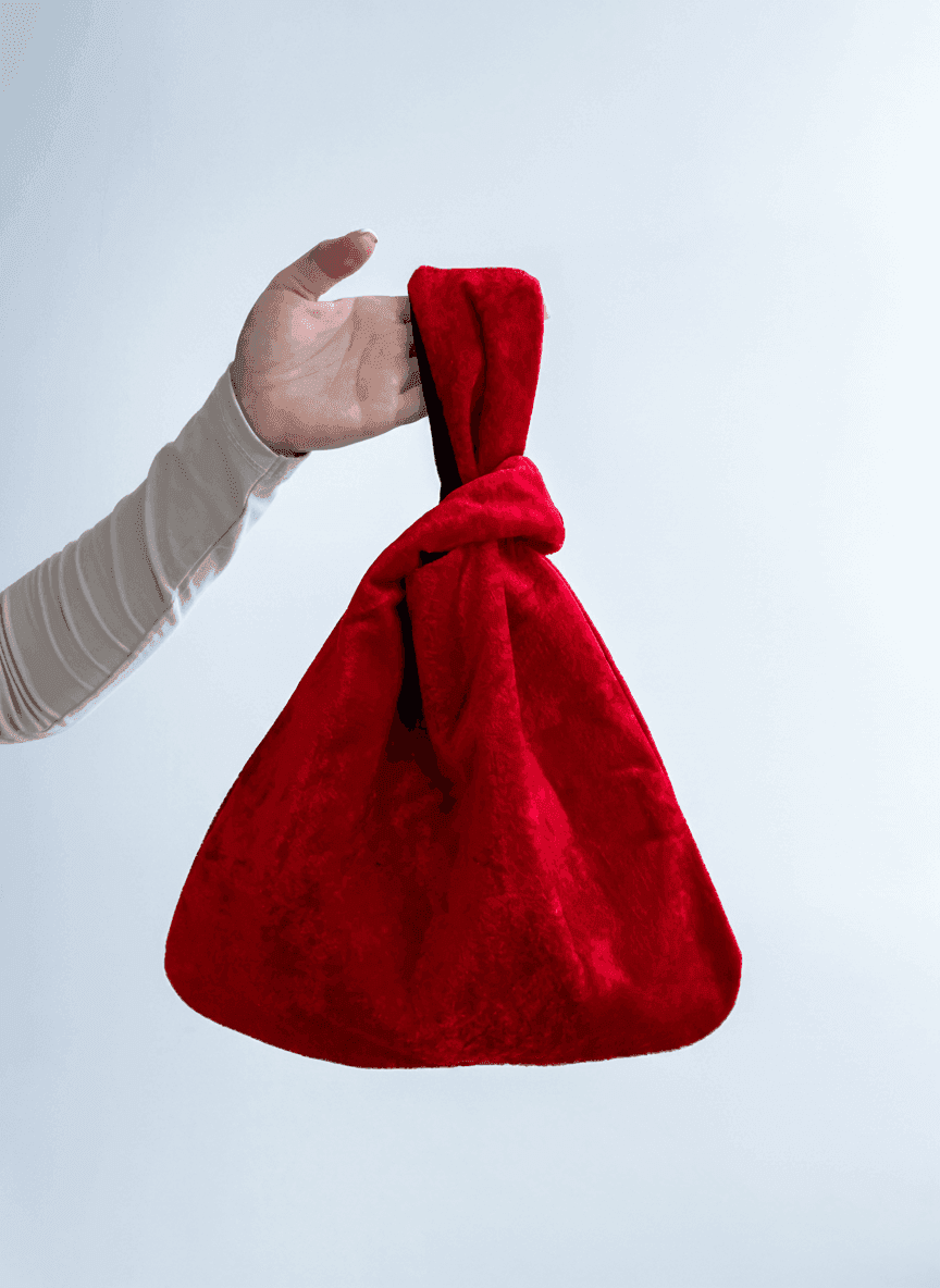 Велюровий шопер з майкоподібними ручками, двосторонній