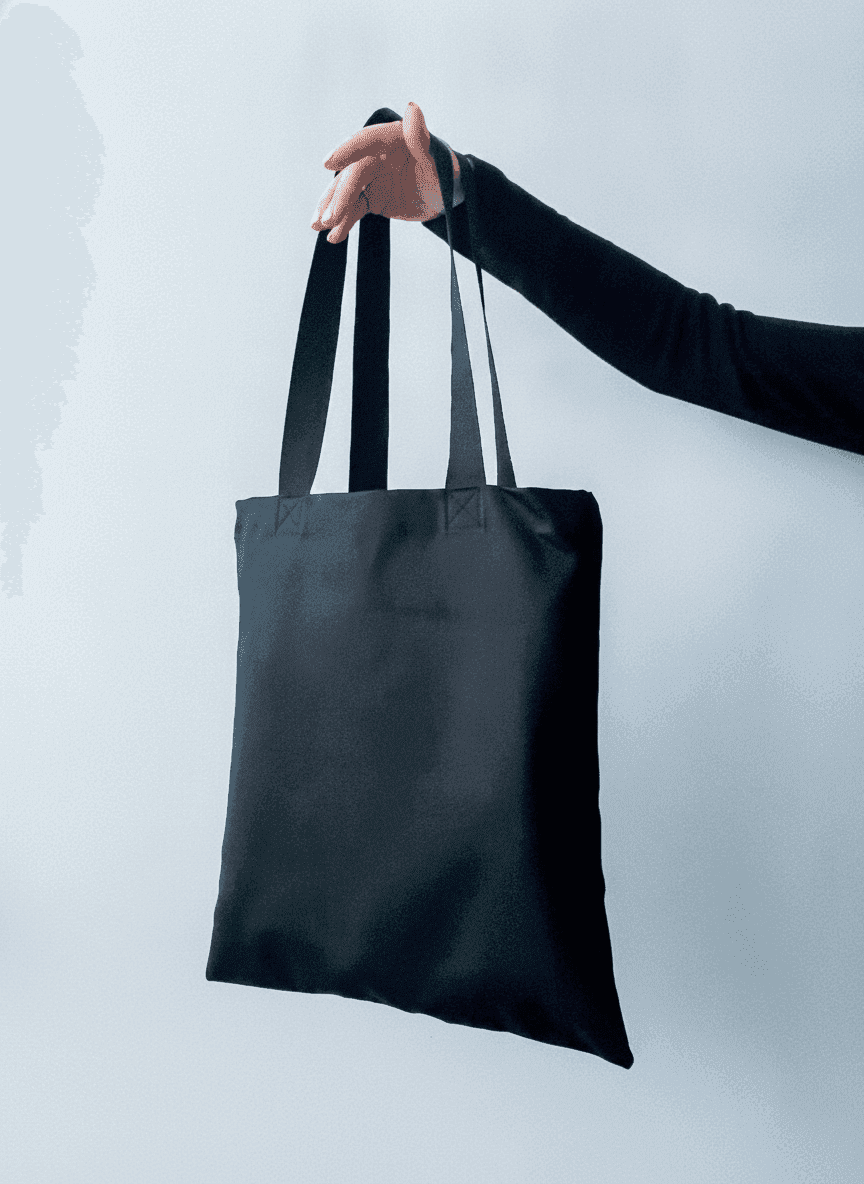 Heavy-Duty Black Tote Bag